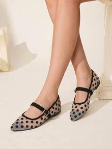 CUCCOO CHICEST Women's Shoes Spring And Summer New Big Wave Points, Buckle Design, Low Vamp Square Toe, Comfortable And Simple Holiday Women's Flats, Essential For Commuting, Casual And Versatile, Party Afternoon Tea Holiday Gifts - apricot wave - View 3