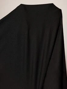Slumberist Plus Size V-Neck Backless Lace Trim Black & White Contrast Color Pajama Set With Long Pants - Black - View 7