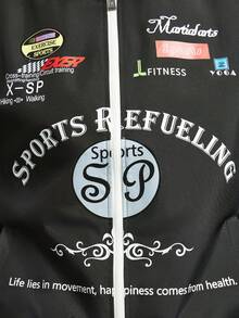 INCRYTM Manfinity Streetrush Men's Fashionable Printed Long Sleeve Jacket Outerwear Sports Zip Up Graphic Racing Sportswear 2000s Style,Fall - Black - View 4