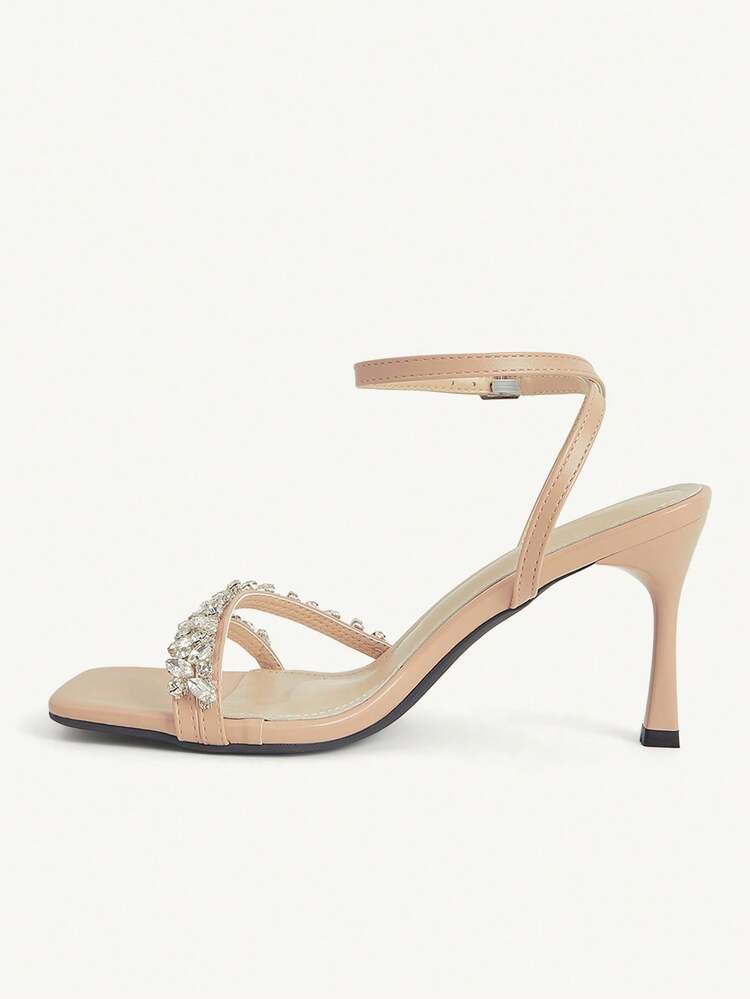 CUCCOO CHICEST Women's Stiletto Sandals, Elegant And Casual, Suitable For Office Commuting, Dating, Parties, Christmas Elegant Shoes, Wedding Shoes - Apricot, - View 5