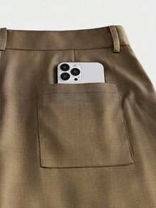 AXEPEAK Men's Solid Color Button Pocket Pleated Long Pants Business Office - Multicolor - View 7