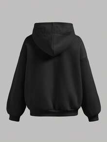SHEIN Tween女孩粉色休閒花卉印花單肩不對稱長袖抓皺修身裙 2 - 黑色 - 查看 7