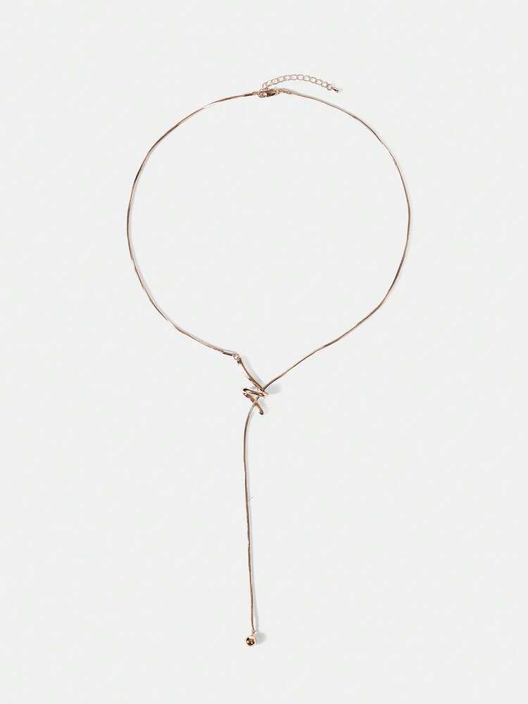 MOTF PREMIUM ROSE GOLD PULL-OUT ADJUSTABLE LONG NECKLACE - Rose Gold - View 5