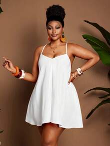 Maweii Débardeur sexy orange grande taille avec bretelles croisées pour les vacances à la plage - Blanc - Voir 6