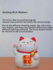 New Ceramic Wealth Cat Ornament Piggy Bank, Small And Cute, Easy To Carry. It Can Be Used As A Decoration. - multicolor - View 10