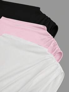 Sweetra 女款純色抓皺修身百搭休閒上衣 - 彩色 - 查看 5