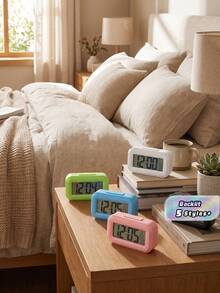 Multifunctional Smart Electronic Clock, Desk Clock With Backlight, Temperature, Calendar, Timer For Kitchen, Bedside ,Room Decor Gifts Birthday Graduation Digital Clock Alarm Clock Bedroom Decor Dormitory Decor Back To School School Decor School - multicolor - View 2
