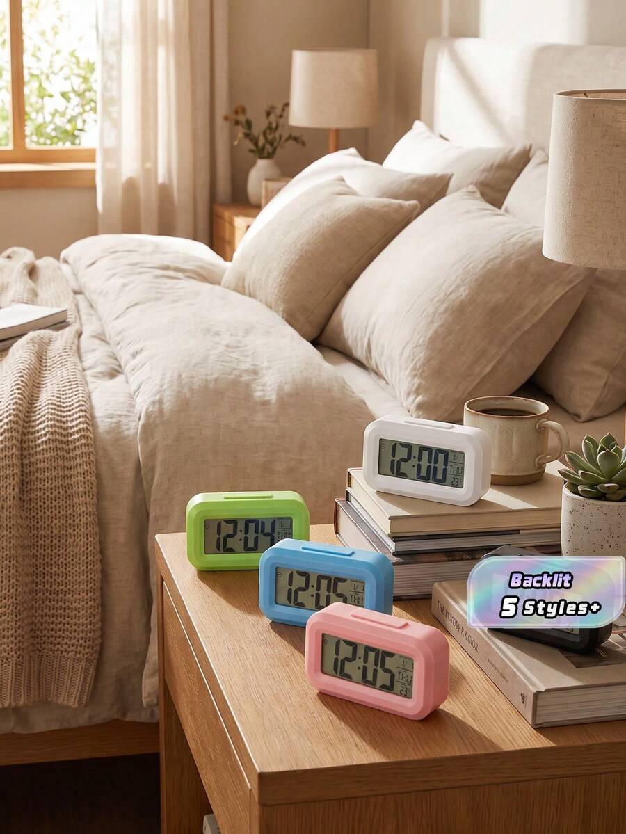 Multifunctional Smart Electronic Clock, Desk Clock With Backlight, Temperature, Calendar, Timer For Kitchen, Bedside ,Room Decor Gifts Birthday Graduation Digital Clock Alarm Clock Bedroom Decor Dormitory Decor Back To School School Decor School