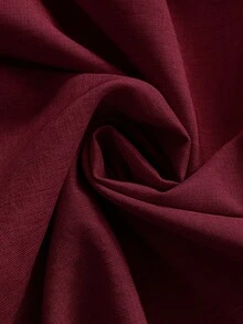 Auralis 大尺碼女款優雅蝙蝠袖短袖洋裝，附金屬腰飾 - 酒紅色 - 查看 10