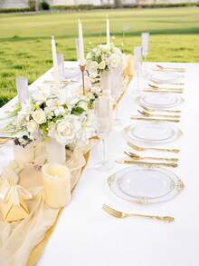 European Style Embossed Disposable Plastic Tableware, Minimalist Elegant Design, For Home, Party, Gathering - disc - View 6