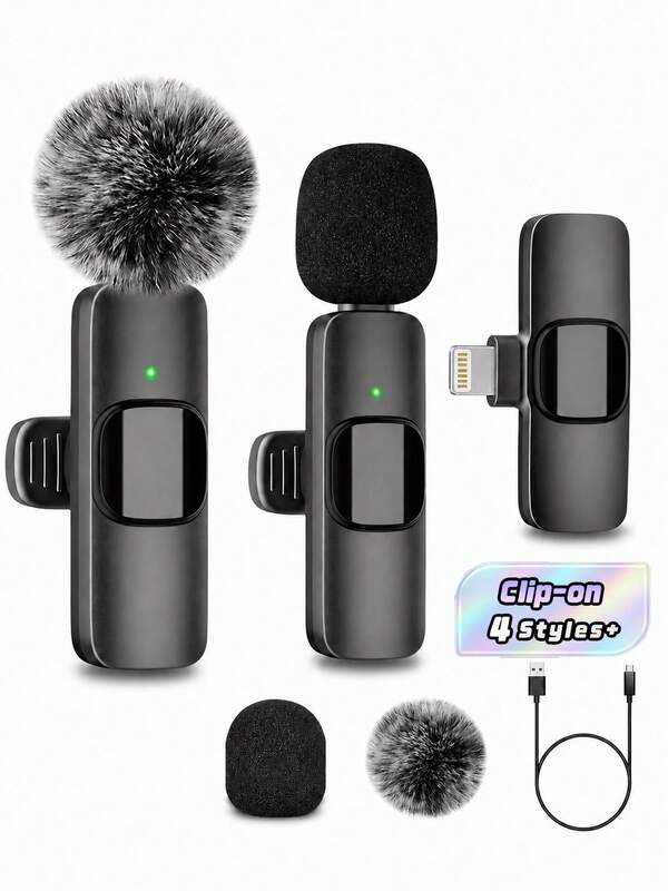 Mikrofon Jepit Nirkabel Mini Portabel 2.4G, Chip Pengurangan Kebisingan Terintegrasi, Mikrofon Perekam Latensi Rendah, Kompatibel dengan iPhone & Perangkat Tipe-C, Ideal untuk Vlogging, Wawancara, Pengajaran & Perekaman Video Podcast