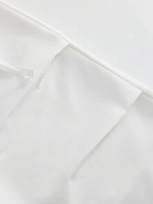 SHEIN 青少年女孩字母印花彈性腰解構設計寬腿長褲 - 白色 - 查看 6