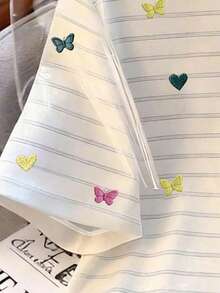 Resyla 女款外穿上衣 夏季新款 印花 白色 多彩 蝴蝶 學生風 度假約會 女款短袖T恤 - 彩色 - 查看 5