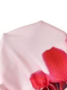 SHEIN 少女可愛花卉印花細肩帶修身夏季洋裝 - 粉色 - 查看 4