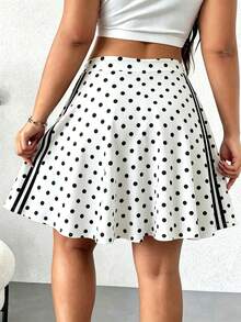 EMERY ROSE Plus Size Women's Polka Dot Fashionable Versatile Vacation Date Shorts, Dating, Commuting, Party, Au - Multicolor - View 2