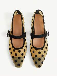 CUCCOO CHICEST Women's Shoes Spring And Summer New Big Wave Points, Buckle Design, Low Vamp Square Toe, Comfortable And Simple Holiday Women's Flats, Essential For Commuting, Casual And Versatile, Party Afternoon Tea Holiday Gifts - yellow wave - View 2