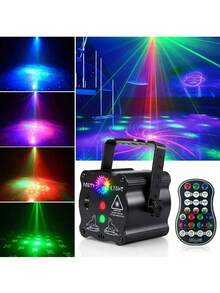 New USB Party Light, Multi-Mode Controlled Laser Light Flashing Stage Light Projector With Remote Control, Autumn Special Offer, Suitable For Home Indoor Parties, Birthday Decoration, Club Dance, Karaoke, Halloween And Christmas Performances - Black - View 7