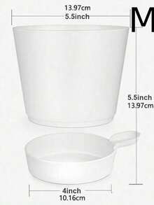 1/5 Pcs Multifunctional Self-Watering Plastic Planter Pot For Desktop Garden, Slouchy Automatic Water Absorption Flower Pot - White - View 13