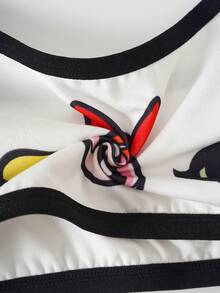 THE POWERPUFF GIRLS X SHEIN 4件裝簡約舒適親膚兒童與成長期學生內搭背心內衣 - 彩色 - 查看 6