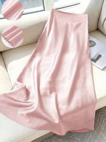 SHEIN Girlism 青少年女孩純色休閒百搭日常穿著裙子 - 粉色 - 查看 4