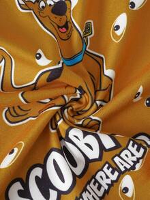 SCOOBY-DOO X SHEIN 大尺碼女款內衣套裝，含細肩帶背心與三角內褲 - 棕色 - 查看 5