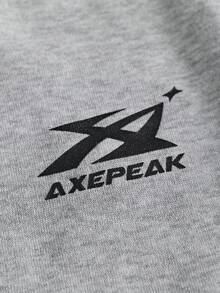 AXEPEAK 休閒度假風 寬鬆街頭學院風 英挺百搭 混色灰雙腰帶運動長褲 - 淺灰色 - 查看 6