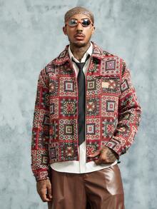 INCRYTM Fashionable Jacquard Woven Men's Jacket, Fall - Red - View 4