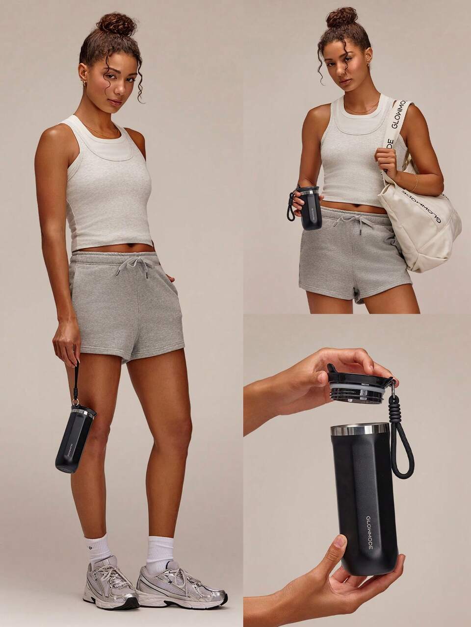 Sip Your Glow Stainless Steel Insulated Beverage Tumbler Set With Keychain Strap Gym Studio Hiking Office Outdoors Travel Holiday