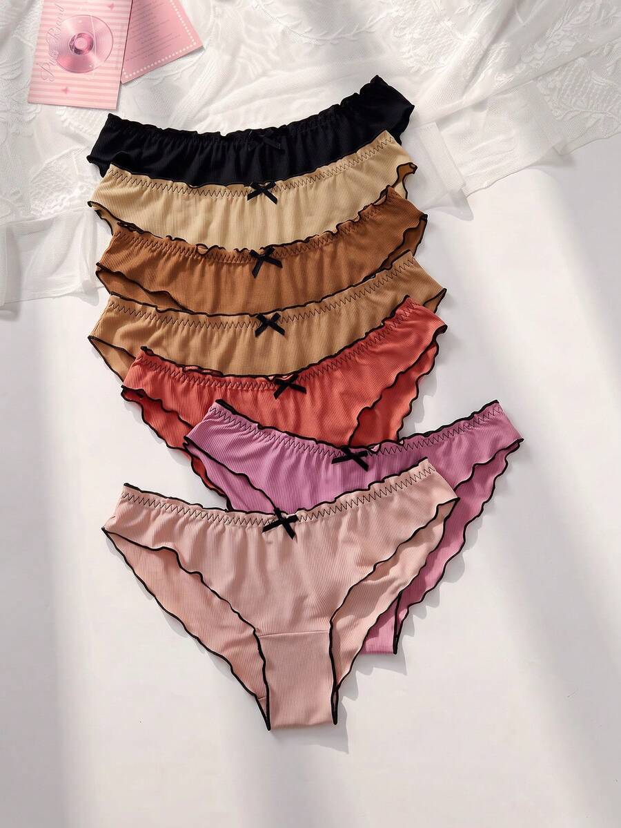 PetitDoll 7 件装大码纯色简约休闲日常内裤 - 彩色 - 查看 1