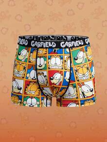 GARFIELD | SHEIN Celana Dalam Kasual Pria Motif Huruf & Kartun untuk Sehari-hari - Kuning - View 1