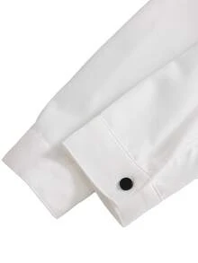 Teen Boys Gentleman Suit, Loose Preppy Casual, For Back‑To‑School, Outdoor, Daily - Black - View 7