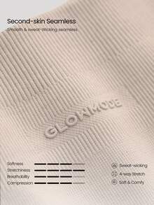 GLOWMODE 24" Ultrafine Soft Seamless Strong Strides High-Rise 3-Panel Waist Non-See Through Scrunch Butt Lifting Leggings Medium Impact Training Running Workout Gym Wear - Khaki - View 7