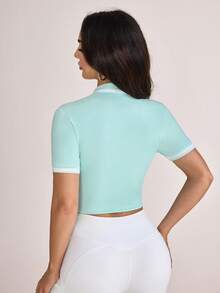 CourtClass CourtClass Women's Colorblock Short Sleeve Golf T-Shirt - Mint Green - View 2
