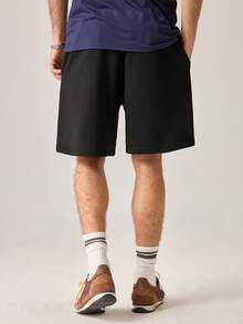 Strevion Men's Casual Versatile Harry Potter Four Houses Emblem Print Shorts - Black - View 2