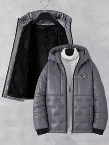 Teen Boys Winter Quilted Fashion Padded Coat - Grey - View 2
