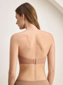 Ocili Women's Simple Versatile Bandeau Bra, Comfortable For Daily Wear - Coffee Brown - View 2