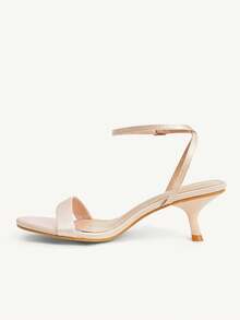 CUCCOO CHICEST Women Shoes Spring And Summer New Stilettos Splicing Design Pointed Tip Thin Heel High Heel Gentle Elegant Simple Versatile Leather Women Sandals - Simulated silk apricot - View 4