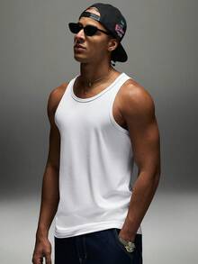 Sport MetroGents 3pcs Men Solid Color Round Neck Casual Sport Tank Tops Workout Tops Tank Top Pack Basic Basketball Jersey, Gym - Multicolor - View 7