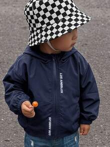 SHEIN 男女嬰兒/男嬰 春夏秋薄款連帽外套 防風防曬連帽衛衣 男嬰服飾 Squishy - 藏蓝色 - 查看 7