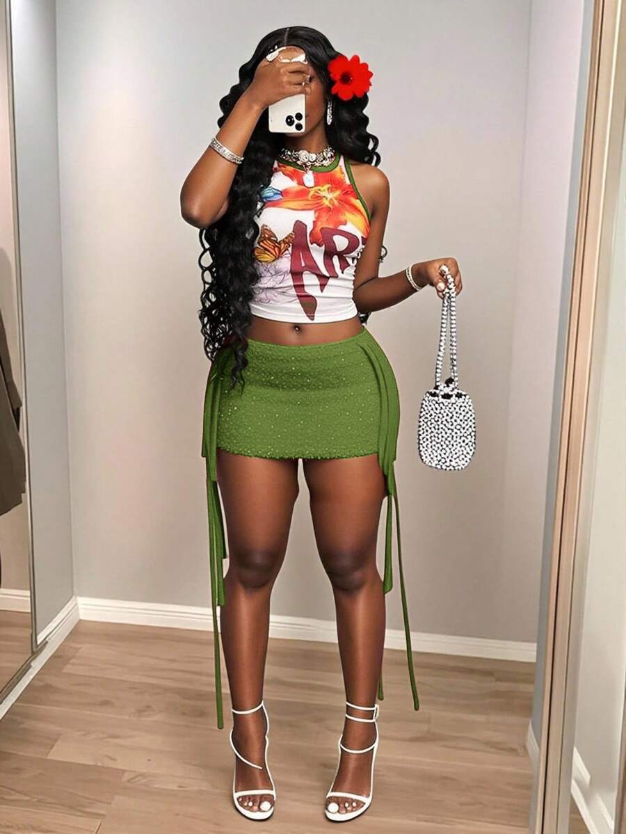 Slaydiva 2025 Autumn New Ibiza Bohemian Sexy Boho Women's Clothing, Music Festival, Western Style, Nomadic Wear Night Out Club Party White Olive Green - Mint Green - View 1
