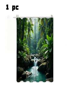 1 buah Tirai Mandi Air Terjun Tropis 180 * 200cm, Tahan Air dan Anti Jamur, Dapat Dicuci dengan Mesin, Terbuat dari Bahan Poliester, Tidak Menghalangi Cahaya, Ringan dan Bernapas. Dilengkapi 12 Pengait - MultiWarna - View 8