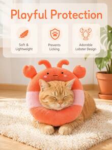 PETSIN 1PC Soft Lightweight Padded Cat Recovery Elizabeth Collar Adjustable Neck Cone Protector Anti-Lick Scratch Proof Wound Care Comfortable Non-Restrictive Durable Design For Post Operation Grooming Medical Care Small Cats Dogs Puppies Daily Use - View 7