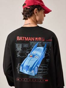 Strevion BATMAN Sweatshirt Lengan Panjang Leher Bulat Kasual Pria dengan Gambar Mobil , Cocok untuk Musim Semi dan Gugur - Hitam - View 5