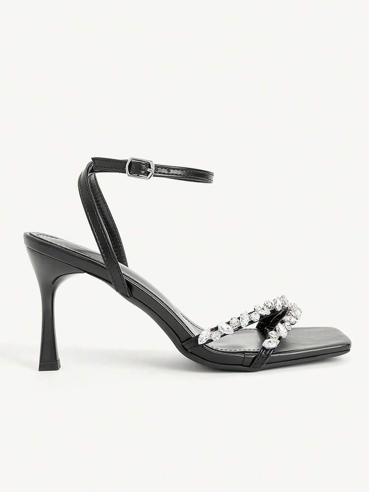 CUCCOO CHICEST Women's Stiletto Sandals, Elegant And Casual, Suitable For Office Commuting, Dating, Parties, Christmas Elegant Shoes, Wedding Shoes - Quiet Night Black. - View 8