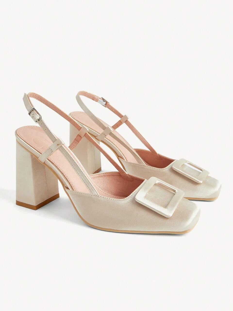 CUCCOO CHICEST Outdoor Women's Square Toe Thick Heel Fabric, Buttons Decorated Fashion Comfortable, Daily Party And Banquet Toe Buttons Decorative Buckles, Shoes