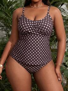 Slaydiva Baju Renang Wanita Ukuran Besar Motif Gradien Kasual Gaya 1920-an 2 Potong Model Tank Top untuk Pantai Musim Panas - MultiWarna - View 3