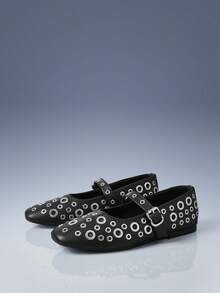 CUCCOO GRLICON Ladies, Willow Nails, Buckles, Flat Shoes. - Black - View 2