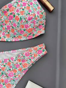 Swim Mod Women Bikini Sets Bunga Plants bunga ditsy All Over Print Casual - MultiWarna - View 5