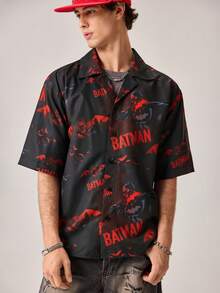Strevion Men's Casual Brave Batman Digital Print Short Sleeve Shirt - Multicolor - View 8