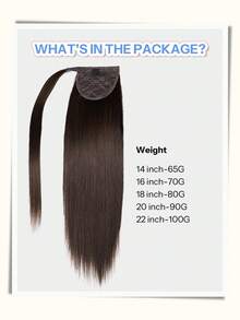 Ponytails Extensions Human Hair Dark Brown Remy Hair Extensions Invisible Wrap Around Ponytail Real Human Hair For Women Daily Work - S2 - View 3